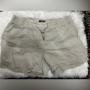 Women's Tan Flat Front Shorts